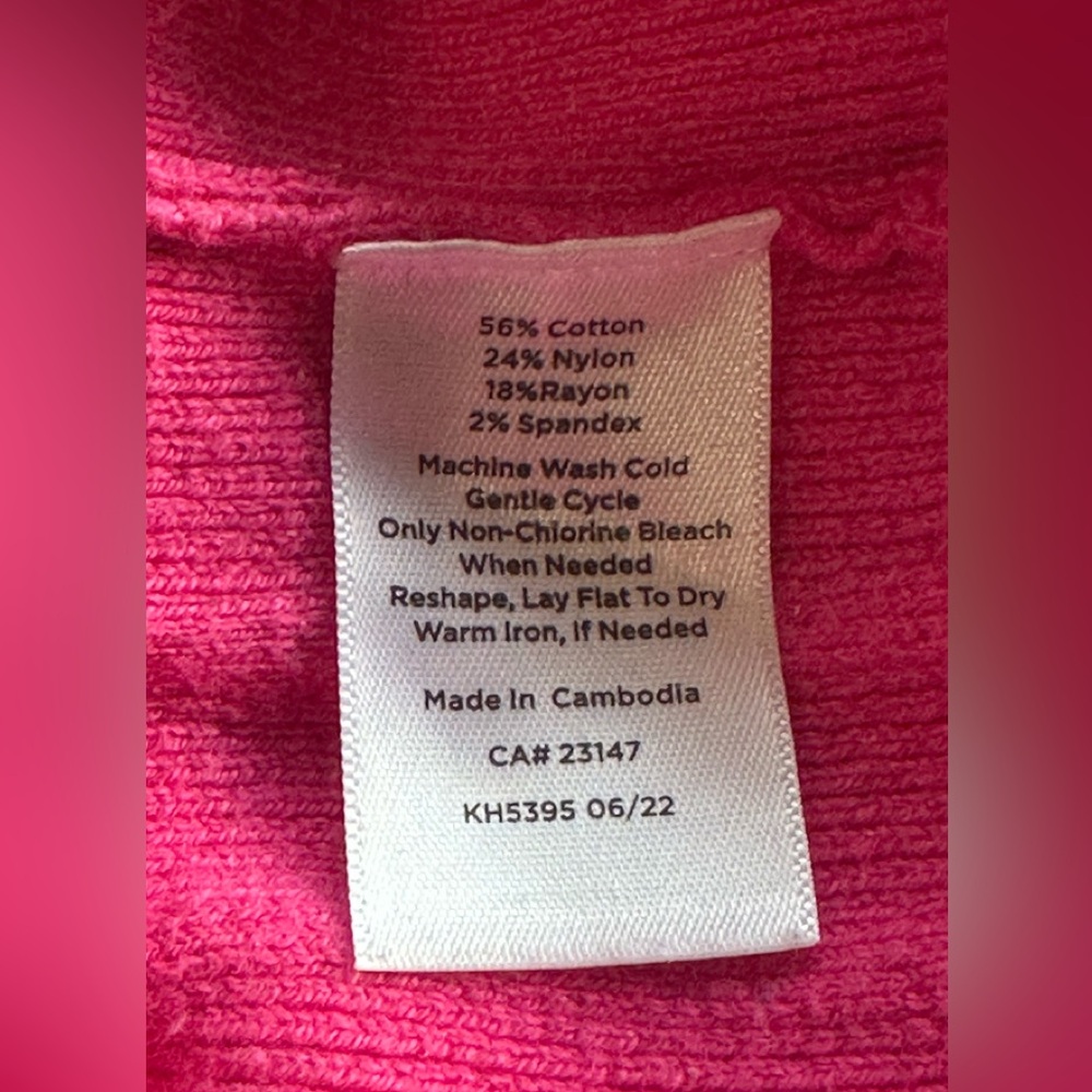 Talbots -Women’s Large-Cotton blend-Pink Rib Turtleneck Sweater-like new! - Picture 5 of 5